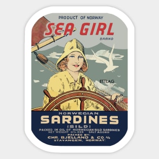 Sea Girl Norwegian Sardines Sticker